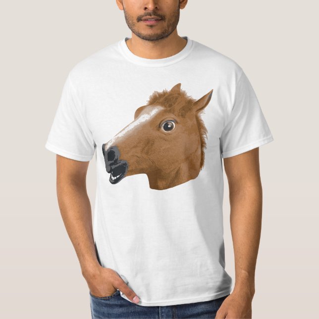 Pferdekopf-gruselige Maske T-Shirt (Vorderseite)