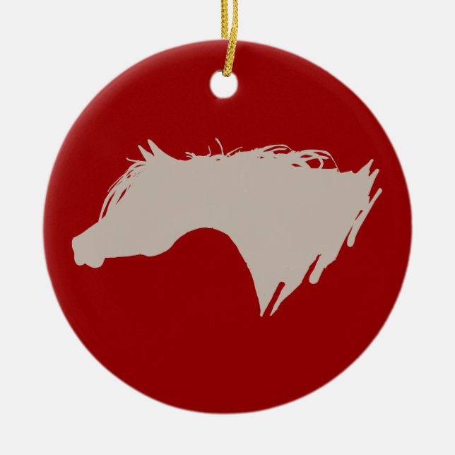 Pferdekopf Keramik Ornament (Vorne)
