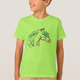 Pferdekopf, mehrfarbig, Jugend-T - Shirt