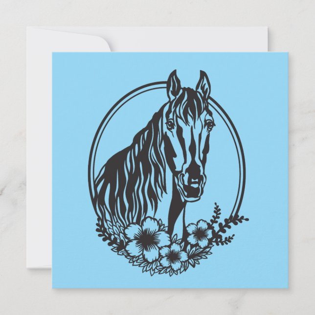 Pferdekopf mit Blume (Vorderseite)