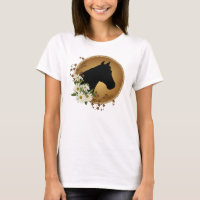 Pferdekopf-Silhouette-Damen-T-Shirt