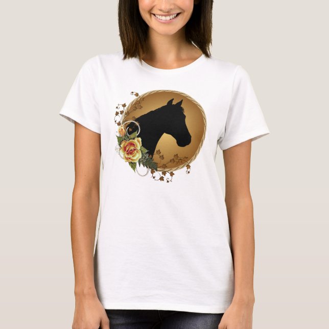 Pferdekopf-Silhouettebabydoll-T-Shirt T-Shirt (Vorderseite)