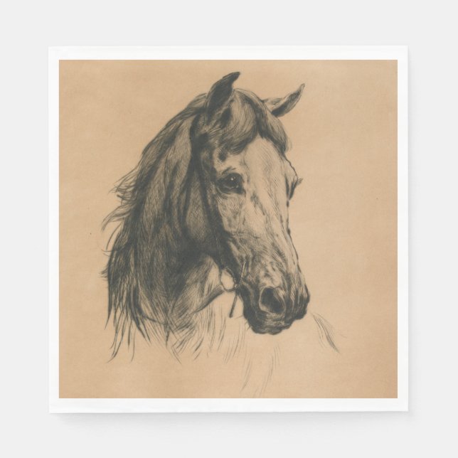 Pferdekopf (von Heywood Hardy) Serviette (Vorderseite)