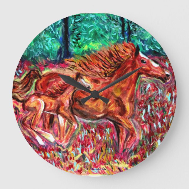 Pferdekunst - Designer Uhren - Kunst von D. Davids (Vorderseite)