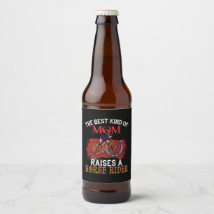 Pferdekunst die beste Mama Bierflaschenetikett