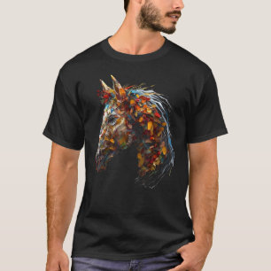 Pferdekunst Herbstleaves Reiten Tierpferd T-Shirt
