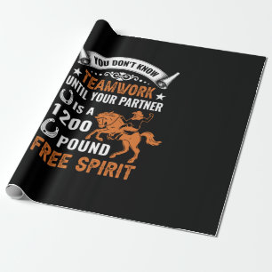 Pferdekunst Sie kennen Teamwork nicht Geschenkpapier