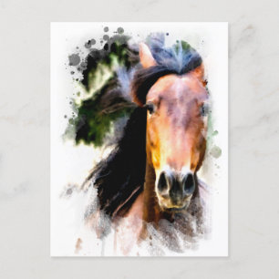 *~ Pferdekünstlerische Malerei PferdeEquine AR22 K Postkarte