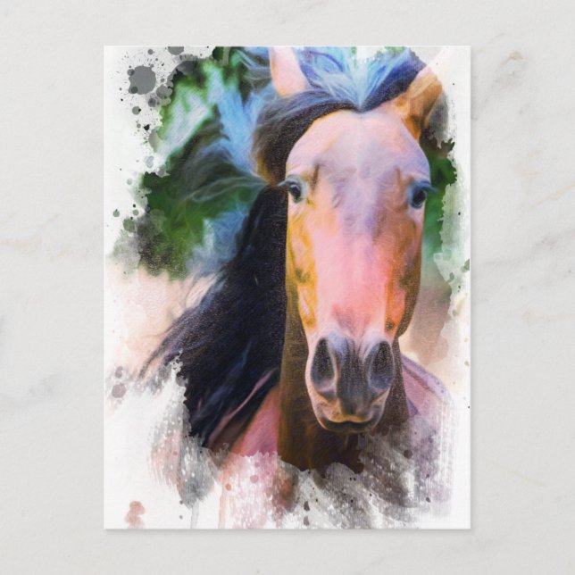 *~* Pferdekünstlerische Pferde AR22 Künstlerische  Postkarte (Vorderseite)
