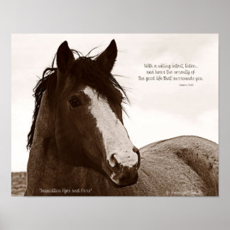 Pferdekunstposter mit inspirierendem Zitat 11x14 Poster