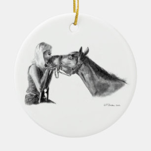 Pferdeküsse Keramikornament