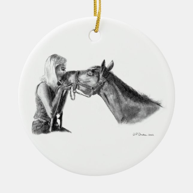 Pferdeküsse Keramikornament (Vorne)