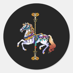 Pferdekutschenpferd 186 Pony Runder Aufkleber
