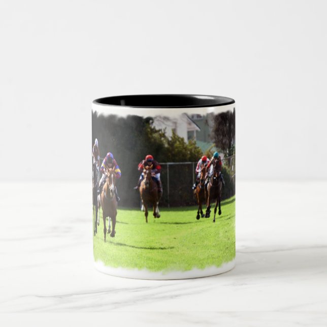Pferdelaufenfeld-Kaffee-Tasse Zweifarbige Tasse (Mittel)