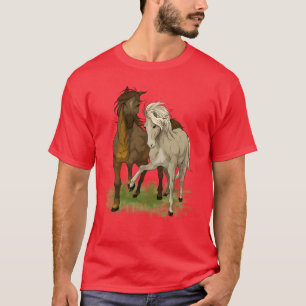 Pferdeliebe Zeichnung von liebenden Pferden T-Shirt