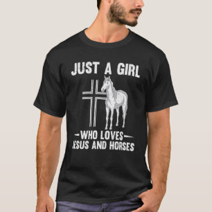 Pferdeliebhaber Jesus Anhänger Reitsport Mädchen F T-Shirt