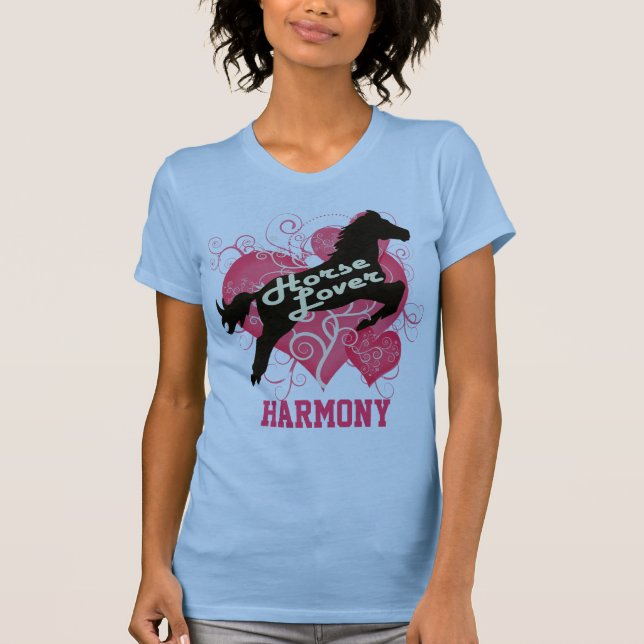 Pferdeliebhaber-personalisierte Harmonie T-Shirt (Vorderseite)