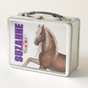 Pferdeliebhaber personalisierte Metall-Lunchbox Metall Brotdose