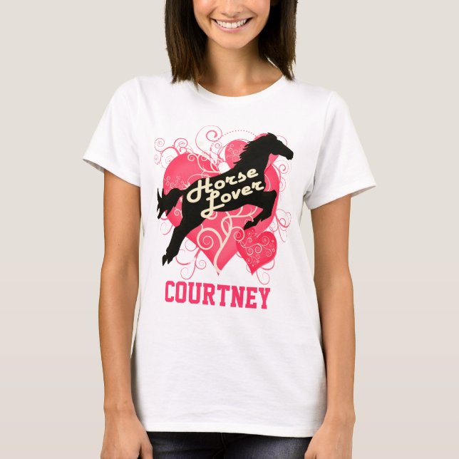 Pferdeliebhaber personalisiertes Courtney T-Shirt (Vorderseite)
