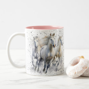Pferdeliebhaber, Reitgeschenk, Pferdereiten Grafik Zweifarbige Tasse