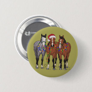 Pferdeliebhaber Weihnachten Tierfarm Tierliebhaber Button