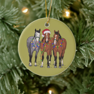 Pferdeliebhaber Weihnachten Tierfarm Tierliebhaber Keramik Ornament