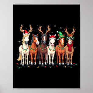 Pferdeliebhaber Weihnachtsmann Hut Weihnachten Xma Poster