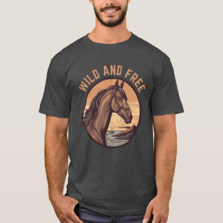Pferdeliebhaber Wilder und freier Junge T-Shirt