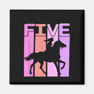 Pferdemädchen 5. Geburtstag Reiten 5 Jahre alt Magnet