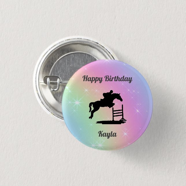 Pferdemädchen Button (Vorne & Hinten)