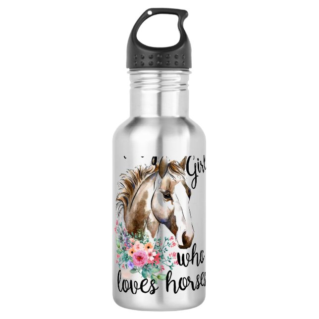 Pferdemädchen Edelstahlflasche (Vorderseite)