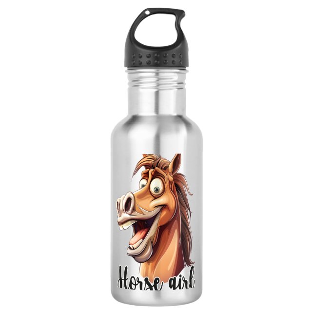 Pferdemädchen Edelstahlflasche (Vorderseite)