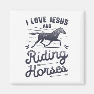 Pferdemädchen I Liebe Jesus und Reitpferde Magnet
