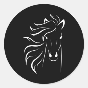 Pferdemotif - Pferd Runder Aufkleber
