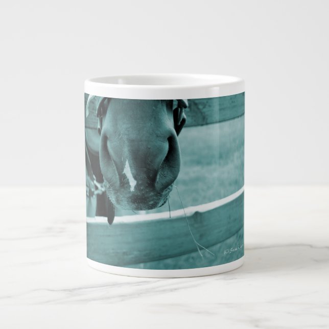 Pferdemündung mit Heuzaunblau Jumbo-Tasse (Vorderseite)