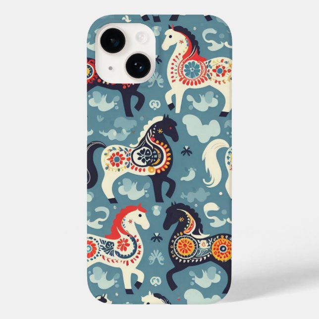 Pferdemuster Case-Mate iPhone 14 Hülle (Rückseite)