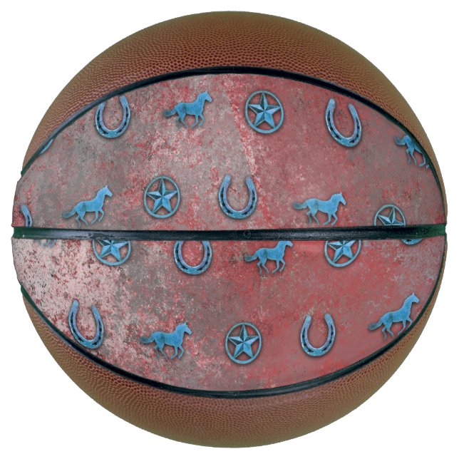 Pferdemuster (rot, weiß und blau) basketball (Vorderseite)