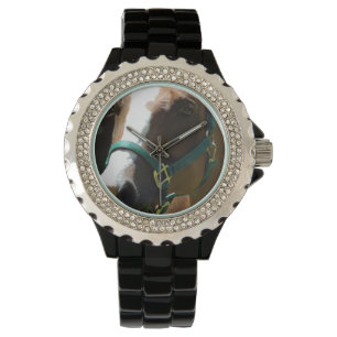 Pferdephotographie auf der Uhr der Frauen