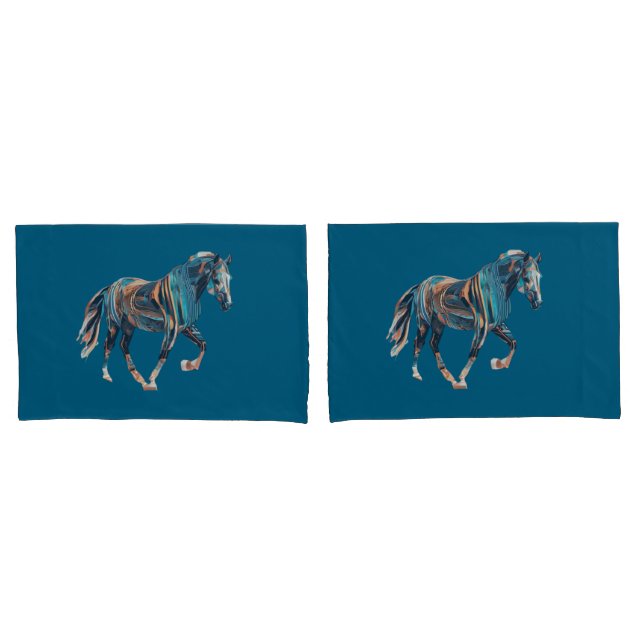 Pferdepillowcase Kissenbezug (Vorderseite-Set)
