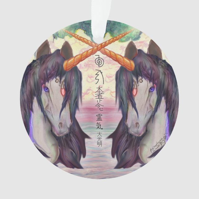 Pferdepony pegasus wingus reiki ornament (Vorderseite)