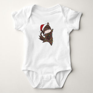 Pferdepony Weihnachtsschnee Wintertiere Pferde Baby Strampler