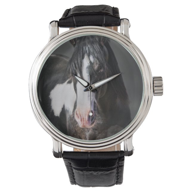 Pferdeportrait II Armbanduhr (Vorderseite)