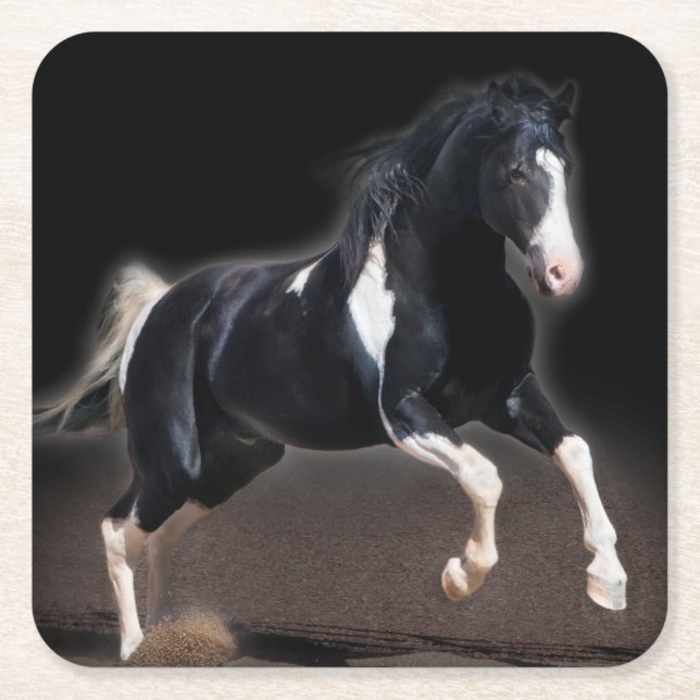 Pferdeportrait VIII Rechteckiger Pappuntersetzer (Vorderseite)