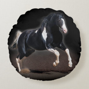 Pferdeportrait VIII Rundes Kissen