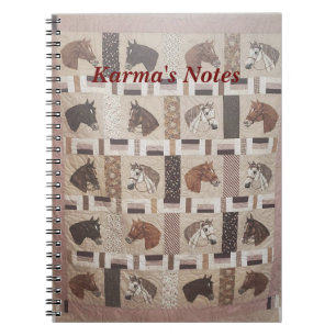 Pferdequilt mit Text Notizblock