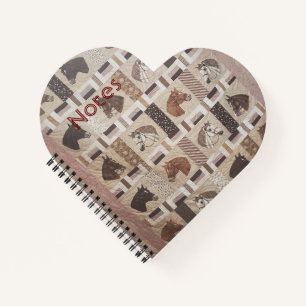 Pferdequilt mit Text Notizbuch
