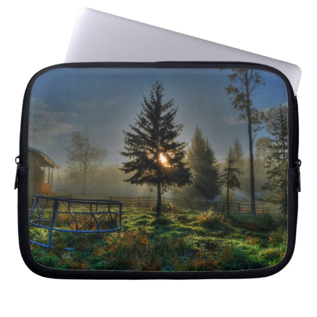 Pferderasse Sonnenaufgang Natur Foto Laptopschutzhülle (Vorderseite)