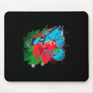 Pferdereiten Aserbaidschanische Flagge Mousepad