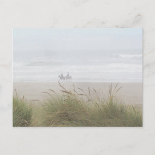 Pferdereiten auf der Strandpostkarte Postkarte