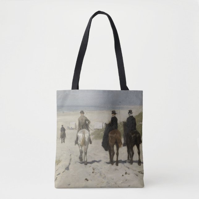 Pferdereiten entlang des Strandes - Kunst der Kuns Tasche (Vorderseite)